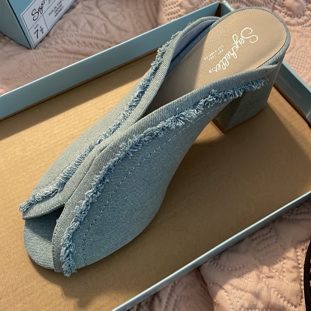 Seychelles “Fun in the sun” Mules Denim purchased Nordstrom